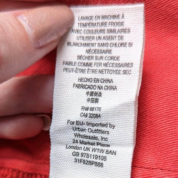 Free People Orange / Coral Cargo Shorts with Raw Hem - Picture 5 of 9